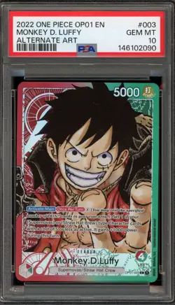 One Piece CCG Monkey.D.Luffy Alternate Art OP01-003 PSA 10 Gem Mint - Image 1