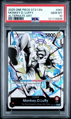 MONKEY D LUFFY ST21-001 PSA 10 ALT LEADER ONE PIECE ENGLISH - Image 1