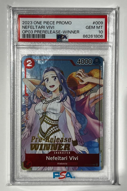 Bandai Nefeltari Vivi [Winner] OP03 Pre-Release Promo Foil PSA 10 #009 ONE PIECE - Image 1