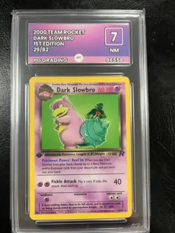 Pokemon Dark Slowbro 1st Edition Card 29/82 Team Rocket PG Graded 7 NM Not PSA - Image 1