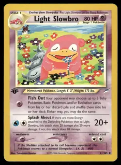 Pokemon Cards Light Slowbro 51/105 1st Edition Neo Destiny WOTC Uncommon LP - Image 1
