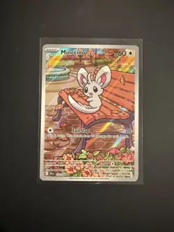 Pokemon TCG Minccino 152/086 Illustration Rare Sv: Black Bolt Trading Card - Image 1