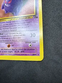 Pokemon TCG Gengar Fossil Card 20/62 First Edition Non Holo INCREDIBLE CARD 👻 - Image 4