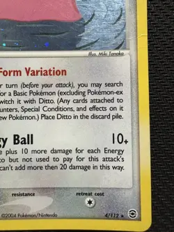 Pokemon TCG Ditto EX FireRed & LeafGreen 4/112 Holo Card 2004 HP Damaged - Image 4