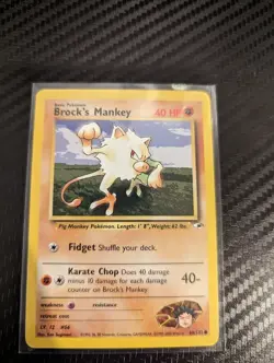 Brock's Mankey 68/132 Gym Heroes Set Common Unlimited Pokemon Card Near Mint - Image 1