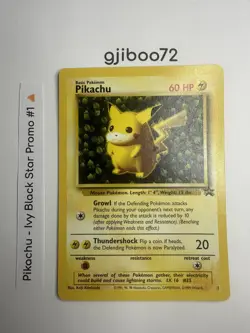 Pokemon IVY Pikachu Black Star 1 - League Promo Exclusive WotC - 1999 Card - Image 1
