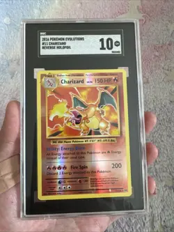 Pokemon TCG Charizard Reverse Holo Rare Card 11/108 XY Evolutions SGC 10 Gem MT - Image 1