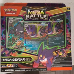 Pokemon Mega Battle Deck Mega Gengar ex 60 Cards Foil Deck Box Playmat Coin - Image 1