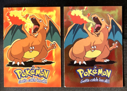 Pokemon TCG Topps #06 Charizard E6 of 12 Movie Holo Foil Card Blue Logo 1999 x2 - Image 1