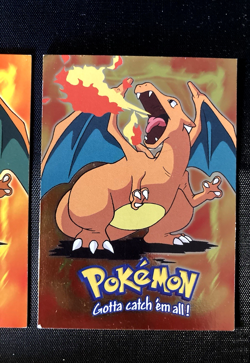 Pokemon TCG Topps #06 Charizard E6 of 12 Movie Holo Foil Card Blue Logo 1999 x2 - Image 3