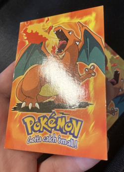 Pokemon TCG Topps #06 Charizard E6 of 12 Movie Holo Foil Card Blue Logo 1999 x2 - Image 4