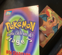 Pokemon TCG Topps #06 Charizard E6 of 12 Movie Holo Foil Card Blue Logo 1999 x2 - Image 5