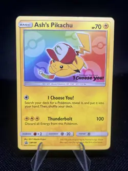 Ash's Pikachu SM108 promo pokemon card 2017 - Image 1