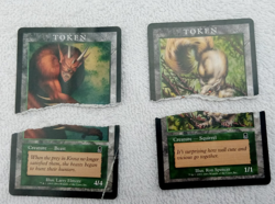 Rare Magic Rewards Squirrel and Beast tokens, Majorly Damaged, Vintage 1999 M:tG - Image 1
