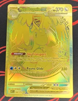 Pokemon TCG: MEGA DRAGONITE EX #295/217 Gold Hyper Rare English Ascended Heroes - Image 1