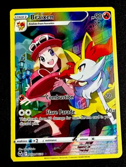 Braixen TG01/TG30 NM SWSH12 Silver Tempest Trainer Gallery Holo Ultra Pokemon - Image 1