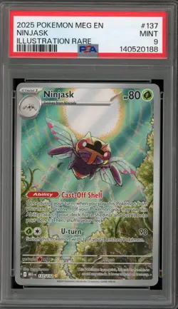 Pokemon Ninjask Mega Evolution Illustration Rare #137 PSA 9 Mint - Image 1