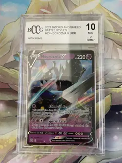 Pokemon SWSH Battle Styles 63 Necrozma V Ultra Rare Beckett's BCCG 10 MINT - Image 1