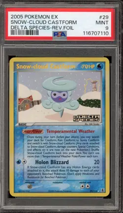 Pokemon Snow-Cloud Castform EX Delta Species Reverse Holo Rare #29 PSA 9 Mint - Image 1