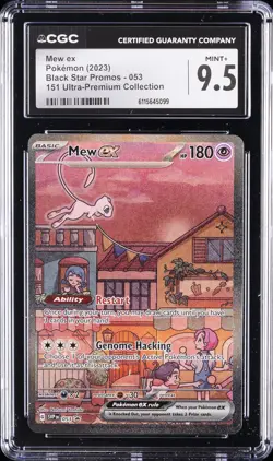 2023 POKEMON BLACK STAR PROMOS 151 ULTRA PREM COLL #053 MEW EX CGC 9.5 - Image 1