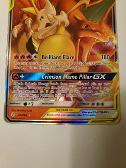 Pokemon TCG Charizard & Braixen GX Holo Ultra Rare Cosmic Eclipse 22/236 - Image 3