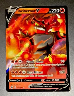 2020 Pokemon TCG Incineroar V 008/073 Champions Path Illustration Rare - Image 1