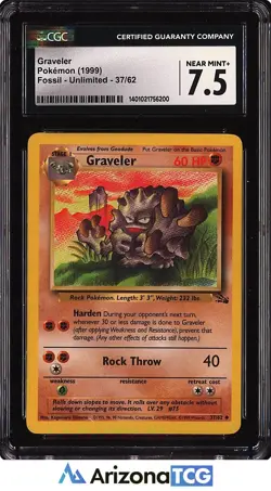 Pokemon 1999 Graveler 37/62 Fossil Unlimited CGC 7.5 - Image 1
