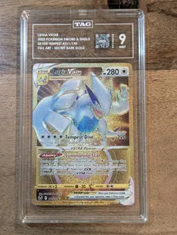 TAG 9 Pokemon TCG SWSH Silver Tempest Lugia VSTAR Gold Secret Rare Holo - Image 1