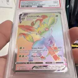 Pokemon TCG Leafeon VMAX Secret Rare SWSH07 Evolving Skies PSA 9 204/203 Holo - Image 3