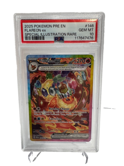 2025 POKEMON PRE EN-PRISMATIC EVOLUTIONS #146 FLAREON EX PSA 10 - Image 1