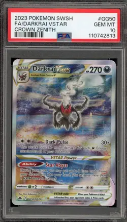Pokemon Darkrai VSTAR Crown Zenith Galarian Gallery Full Art #GG50 PSA 10 - Image 1