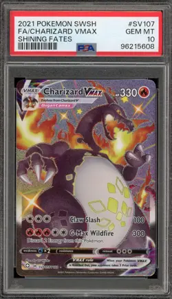 Pokemon Charizard VMAX Shining Fates Full Art #SV107 PSA 10 Gem Mint - Image 1