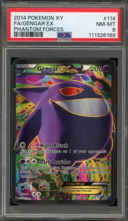 Pokemon Gengar EX XY Phantom Forces Full Art #114 PSA 8 - Image 1