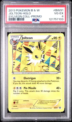 2013 POKEMON BLACK & WHITE PROMO #BW91 JOLTEON-HOLO SYLVEON COLLECTION PSA 4 - Image 1