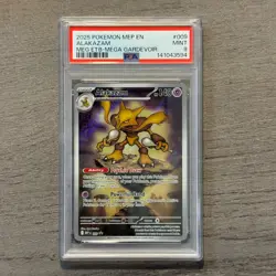 2025 Pokemon MEP EN PROMO #009 ALAKAZAM MEG ETB-MEGA GARDEVOIR - PSA 9 - Image 1