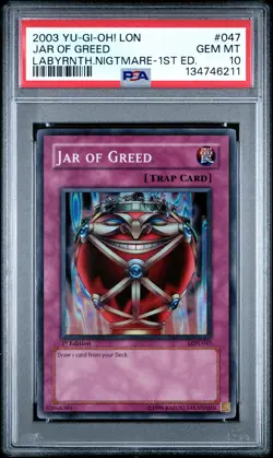 Jar Of Greed LON-047 1st Edition Super Rare Yugioh PSA 10 *211 - Image 1