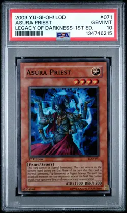 Asura Priest LOD-071 1st Edition Super Rare Yugioh PSA 10 *215 - Image 1