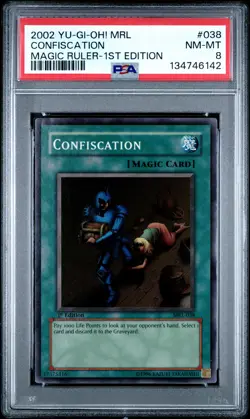Confiscation MRL-038 1st Edition Super Rare Yugioh PSA 8 *142 - Image 1