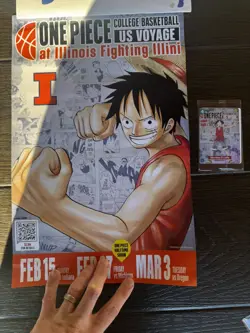 ONE PIECE Monkey D. Luffy US Voyage - Univ. of Illinois Basketball Promo Card - Image 2