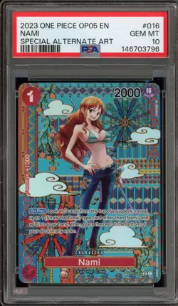 One Piece CCG Nami Special Alternate Art OP01-016 PSA 10 Gem Mint - Image 1