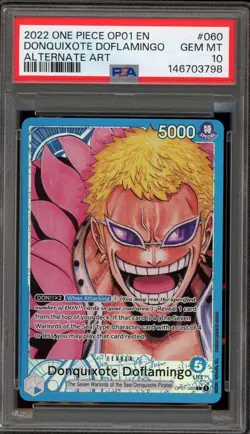 One Piece CCG Sonquixote Doflamingo Alternate Art OP01-060 PSA 10 Gem Mint - Image 1