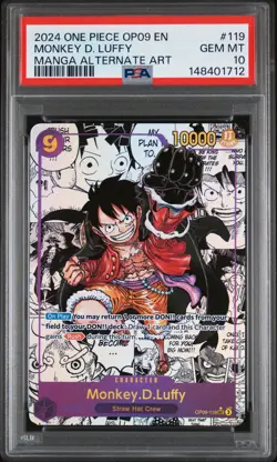 2024 ONE PIECE OP09-EMPERORS IN THE NEW WORLD #119 MONKEY D. LUFFY PSA 10 - Image 1