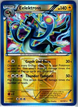 Eelektross (Team Plasma) 33/101 Reverse Holo Plasma Blast - Pokemon Card - NM - Image 1