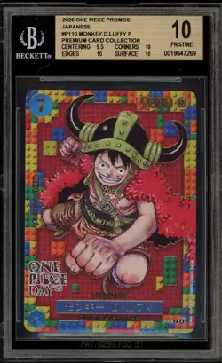 One Piece CCG Monkey.D.Luffy Premium Card JPN Promo P-110 BGS 10 Pristine - Image 1