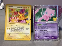 Pokemon TCG Birthday Pikachu Celebrations 2 Card Bundle with Mew EX. - Image 1