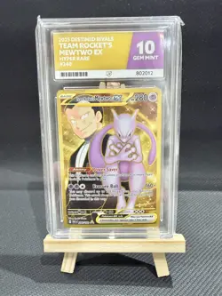 Team Rocket's Mewtwo EX Hyper Rare Gold Card Destined Rivals 240/182 ACE 10 - Image 1