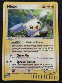 Pokemon TCG Minun EX Dragon 7/97 Holo Rare Lightly Played LP NM Condition Card - Image 1