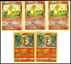 5x Charmander Pokemon Card Lot Evolutions 2016 Burning Shadows - Image 1