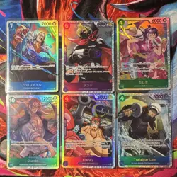 One Piece TCG Secret Rate Character 6x Card Lot - Crocodile, Sanji, Shanks, + - Image 1