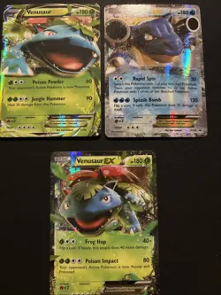 Pokemon TCG: XY 3 Card Lot Blastoise And Venusaur Ex - Image 1